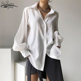 White Shirts Women Long Sleeve Single Breasted Women's Blouse and Lantern Wild Fashion Top Female Blusas 13033 210427