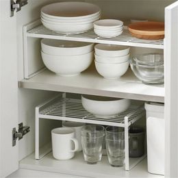 Layered Storage Rack Cabinet Multi-layer Storage Pot Rack Seasoning Kitchen Floor Rack - White