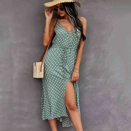 Summer boho printed Sleeveless Dress Waist Slim vintage dresses for women party Beach long dress vestidos 210514