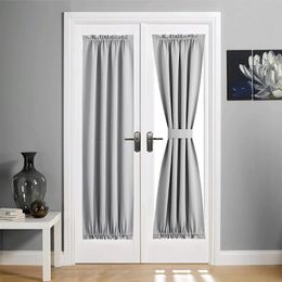 Curtain & Drapes 1 Panel Solid Colour Blackout French Door Soft Fabric Rod Pocket For Bedroom Living Room