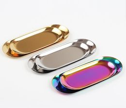 2021 quality rainbow Chic Metal Dessert Plate Towel Tray Jewellery Plates Home Storage