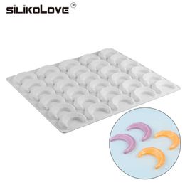 SILIKOLOVE 30 Cavities Ramadan Moon Cake Moulds Non-stick Silicone Moulds For DIY Cake Decorations Tool for Eid Mubarak 210721