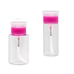 100 ml 180 ml Push-Down-Spender, Nagellackentferner-Pumpe, leerer Flaschenspender für Nagellackentferner, Flüssigkeitsflaschenbehälter, Rosa