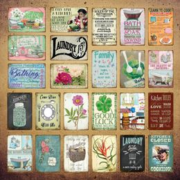 Family Kitchen Decor Garden Poster Vintage Wall Plaque Outdoor Decoration Laundry Room Metal Signs Bath Bathing Plate YI-029