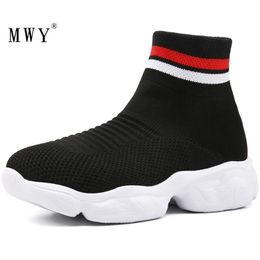 Children Socks Sneakers Kids Shoes For Girls Boys Fashion Flying Mesh Toddler Boy Casual Solid Colour 211022