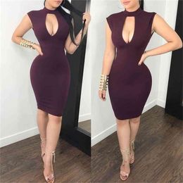 Women Pencil Dress Sexy Slim Hollow Summer Lace Backless Party Evening Bodycon Solid Sleeveless High Waist Clothing 210522