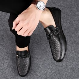 Genuine Leather Men Casual Shoes Luxury Italian Mens Loafers Moccasins Breathable Men Dress Slip on Shoes Driving Flats