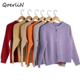 Cardigan Sweater Knitwear Women Jumper Winter Autumn Jacket Coat Purple Cardigans Female Keep Warm Knitted Tops 210601