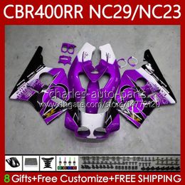 Fairings Kit For HONDA CBR 400 RR CC 400CC NC23 1994 1995 1996 1997 1998 1999 Body 66No.117 CBR400RR CBR400 RR Purple black 88-99 NC29 CBR 400RR 94 95 96 97 98 99 OEM Bodywork