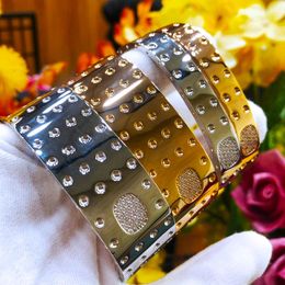 Bangle Missvikki Original Design Stackable Wide For Women Bridal Wedding Cubic Zircon OPen Dubai Bracelet Party Jewellery