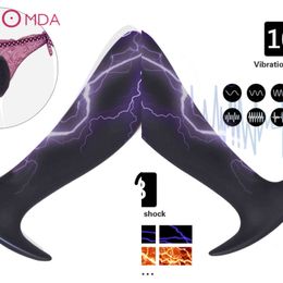 Nxy Sex Vibrators Electric Shock Anal Vibrator for Adult Wireless Remote Dildo Butt Plug Toys Men Prostate Massage Female g Spot Stimulate 1201