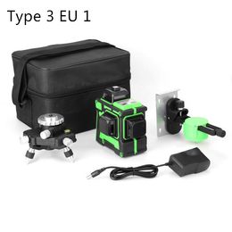 4D 16 Lines Laser Level Green Line Self-Leveling 360 Degree Horizontal & Vertical Cross With Tripod Outdoor