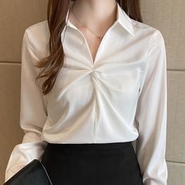 Long Sleeve Chiffon Blouse Shirt Blouse Women Blusas Mujer De Moda Turn Down Collar Office White Blouse Tops Blusa D857 210426