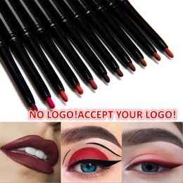 No Brand!2in1 Matte Lip Pencil Waterproof long lasting Lipliner Pen accept Customised logo