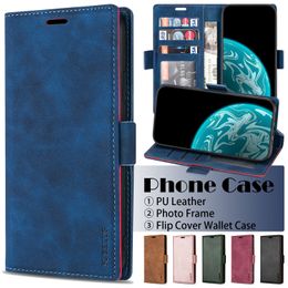 Wallet Phone Cases for Samsung Galaxy S22 S21 S20 Note20 Ultra Note10 Plus - Skin Feeling Pure Color PU Leather Flip Kickstand Cover Case with Card Slots