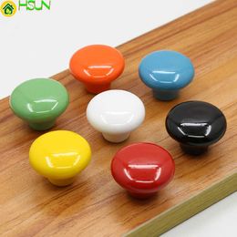 2 pcs Ceramic handle drawer cabinet door color mushroom round single hole made by ceramic factory