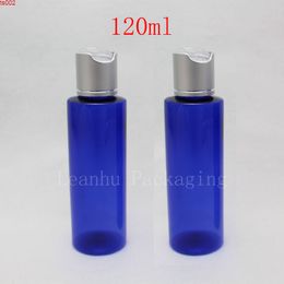120ML empty high quality Disc top cap plastic bottles containers for Travelling ,empty liquid blue cosmetics