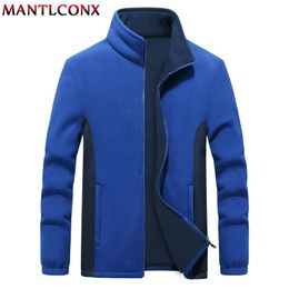 Men's Jackets MANTLCONX 7XL 8XL 9XL Fleece Mens Jacket Large Sizes Winter Coat Outerwear Big Clothing Warm Overcoats For Men 2021