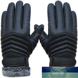 New Autumn Winter Velvet Gloves Men Touch Screen Mittens Glove Male Thickening Hiking riding Outdoor Non-slip Leather Gloves Factory price expert design Quality