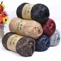 1PC 100g Silk Cotton Knitting Yarn Crochet Needlework Thick Wool Thread Yarn For Hand Knitting Scarf Sweater Eco-friendly Y211129