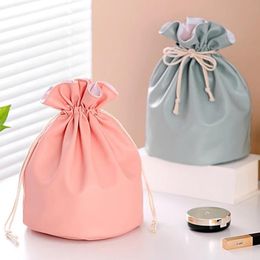 large pouches Canada - Pc Women Drawstring Makeup Bag PU Leather Waterproof Cosmetic Travel Large Female Make Up Pouch Necessaries Bags & Cases
