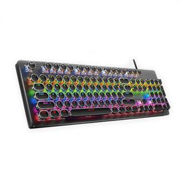 Mechanische Tastatur, USB-Kabel, RGB-Hintergrundbeleuchtung, Atemlichter, Gaming-Tastaturen für Desktop-Laptops, Gamer im Punk-Stil