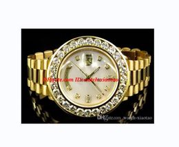Luxury Watches Box/Papers Top Quality Mens 36MM 18k Yellow Gold Mens Large Diamond Solid Diamond Automatic Mechanical Original Watch
