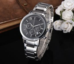 Brand Watches Men Male Multifunction Style Metal Steel Quartz Luxury Wrist Watch Small Dials Can Work A20