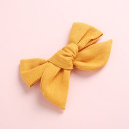 2021 Solid Cotton Fabric Bow Without Clips or headbands For Girls Bows Children Girls Birthday Party Gifts Hair Accessories