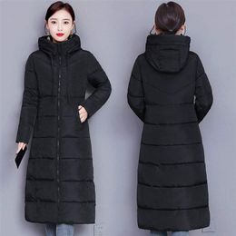 Sent within 12hs Winter Jacket Women Lengthen Down Jackets Warm Hooded Parkas Large size 5xl Female's Thick Quilted Cotton Coats 210910