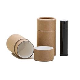 2021 Gift Wrap 50 PCS/LOT Eco Friendly 40 ML Cardboard Deodorant Container Kraft 100% Biodegradable Paper Cosmetic Push Up Tube