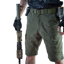 Men Military Style Cargo Shorts Brand Army Shorts Male Nylon Loose Work Casual Tactical Shorts Summer Bermuda 210518