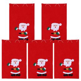 chocolate decorations UK - Christmas Decorations 5Pcs Adorable Santa Claus Chocolate Bags Chic Fashionable Packing (Red)