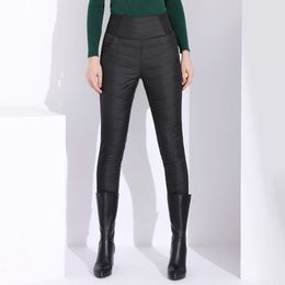 Warm Pants For Women Classic Trousers Female Plus Size Autumn Winter Women's With High Waist Black 210428