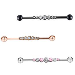 JUNLOWPY Industrial Barbell 16G Surgical Steel Ear Piercing Jewellery for Women Men Cartilage Earring Helix Rings 1 1/2 Inch 50pcs