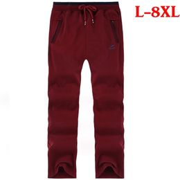 Big Tall Men Pants Cotton Sweat Pants Plus Size Big Sweatpant Casual Jogger Elastic Waist Band Trouser Male Fat Oversize 6XL 8XL 210518