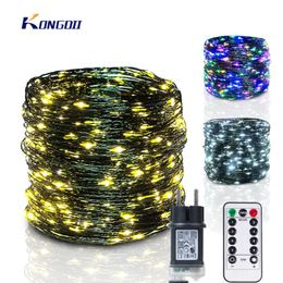 Strings 10m 100m LED String Lights Fairy Christmas Garland Outdoor Decor With Remote For Tree Street Bedroom Wedding