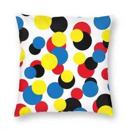 Cushion/Decorative Pillow Mondrian Colour Dots Square Case Cushions For Sofa Abstract Geometric Art Vintage Cushion Covers
