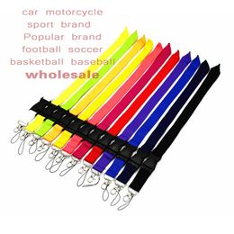 -Keychains 150pcs Car Auto Motorcycle Sports Brand Lanyard per telefono cellulare Catena chiave ID Scheda Supporto Misto all'ingrosso