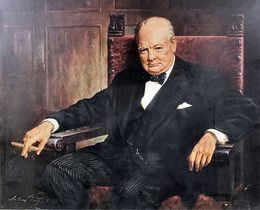 Portrait of Sir Winston Churchill Oil Painting On Canvas Home Decor Handcrafts /HD Print Wall Art Picture Customization is acceptable 21051111