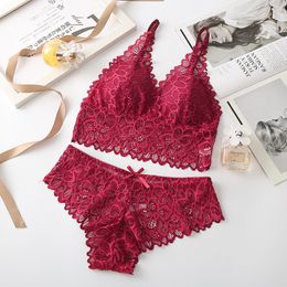 Women Bras Sets Bralette Push Up Bra and Panties Lace Female Brassiere Seamless Underwear Embroidery Lingerie Set
