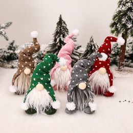 Christmas Faceless Handmade Gnome Santa Cloth Doll Ornament Swedish Figurines Holiday Home Garden Decoration Supplies LLA10542