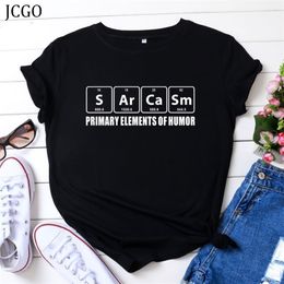 JCGO Summer Cotton Women T Shirt 4XL 5XL Plus Size Funny Letters Print Short Sleeve Tees Shirt Tops Casual O-Neck Female TShirt 210324