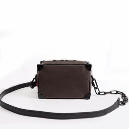 Luxury Designer Brand Box Shoulder Bags Women Chain Square Handbag Men Leather Mini Totes Storage Coin Purse Metal Corner Crossbody Bag