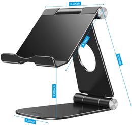 Fully Foldable Tablet Stand, iPad Stand, Adjustable Desktop Aluminum Tablet Holder Stand Compatible with New iPad(10.2)