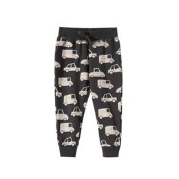 Jumping Meters Boys Long Trousers Pants With Cars Print Fashion Children's Sweatpants Drawstring Kids Bottom Boy Clothes 210529