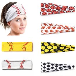 20 styles Baseball Sports Headband Women Men Softball Football Team Hair Bands Sweat Headbands Yoga Fitness Scarf Sport Towel SZ-775997