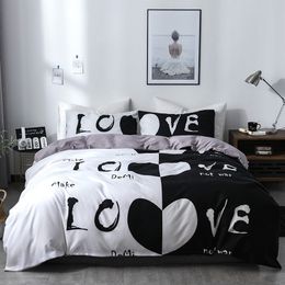 Aggcual Couple love king size bedding set luxury bed quilt comforter printed duvet cover set double bed Polyester textile be04 210319