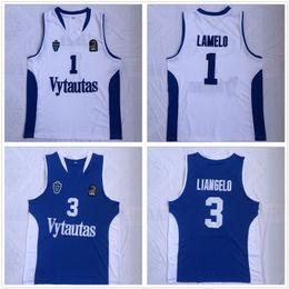 Basketball Jerseys NCAA Lithuania Prienu Vytautas Basketball Shirt 1 LaMelo Ball Jersey 3 LiAngelo Uniform All Stitched Good Team Blue White