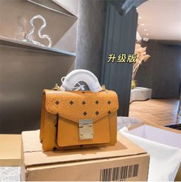 Fashion handbag hundred flower padlock cowhide bag Buckle chain crossbody bag Women's luxury brand bag letter printed vintage tote bag